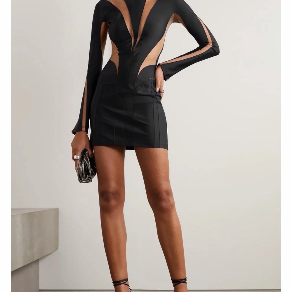 Mugler Black Cutout Mini Dress